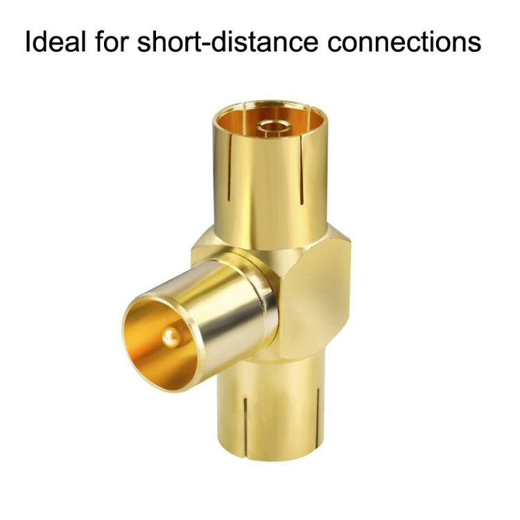 TV Male to 2x Female Aerial Antenna Plug Connector Coaxial Cable Adapter by buy2fix