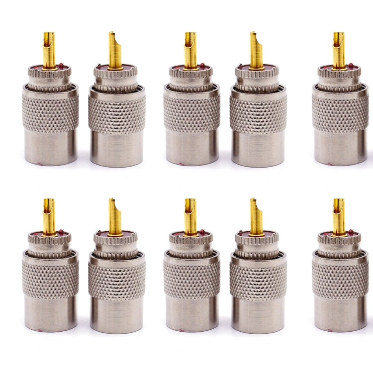 10pcs UHF Male PL259 Connector RG8 / RG58 Cable Lug Antenna Connector by buy2fix
