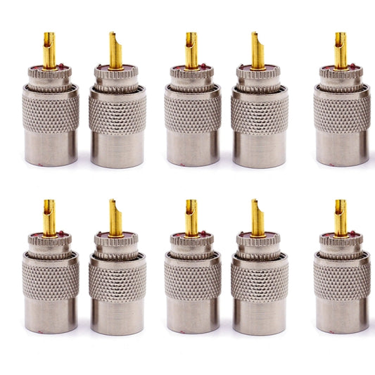 10pcs UHF Male PL259 Connector RG8 / RG58 Cable Lug Antenna Connector by buy2fix
