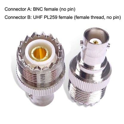 BNC Female Jack To UHF PL-259 Female Straight Type RF Coax Adapter Connector by buy2fix