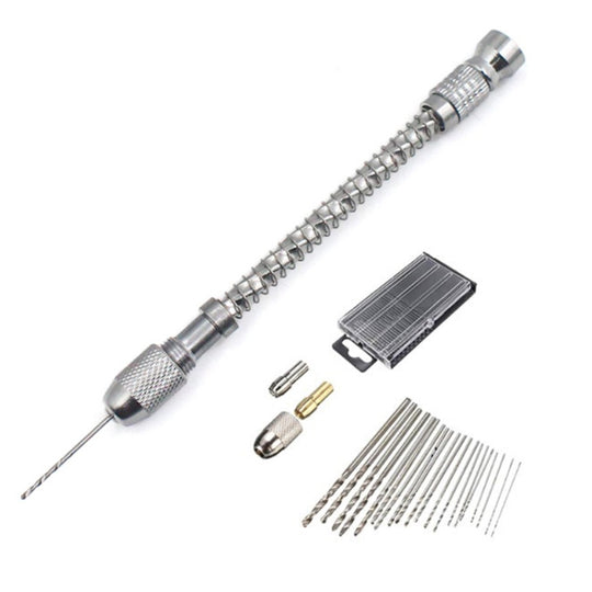 HIAIM Punch Semi-automatic Twist Drill Hand Drill Set, Specification:Hand Drills +0.3-1.6 Bits 20 PCS