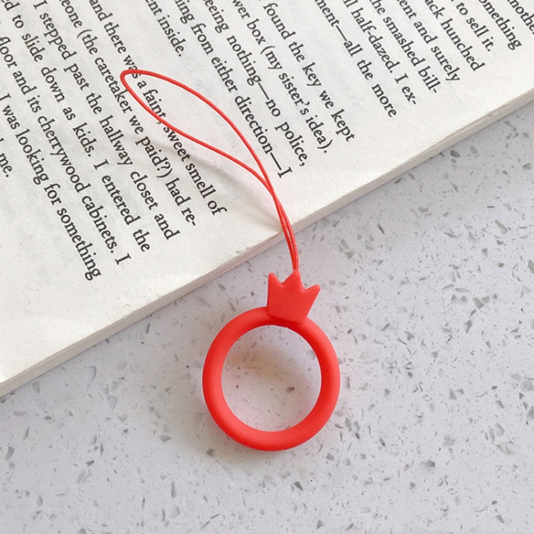 10pcs Crown Model Finger Ring Silicone Cell Phone Lanyard U Disk Rope(Red) - Lanyards & Wrist Straps by buy2fix | Online Shopping UK | buy2fix