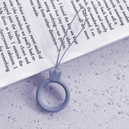 10pcs Crown Model Finger Ring Silicone Cell Phone Lanyard U Disk Rope(Lavender Gray) - Lanyards & Wrist Straps by buy2fix | Online Shopping UK | buy2fix