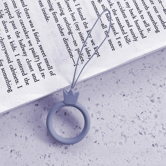 10pcs Crown Model Finger Ring Silicone Cell Phone Lanyard U Disk Rope(Lavender Gray) - Lanyards & Wrist Straps by buy2fix | Online Shopping UK | buy2fix