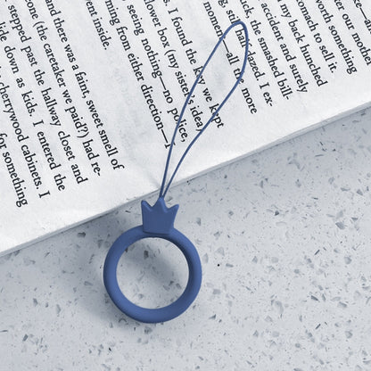 10pcs Crown Model Finger Ring Silicone Cell Phone Lanyard U Disk Rope(Midnight Blue) - Lanyards & Wrist Straps by buy2fix | Online Shopping UK | buy2fix