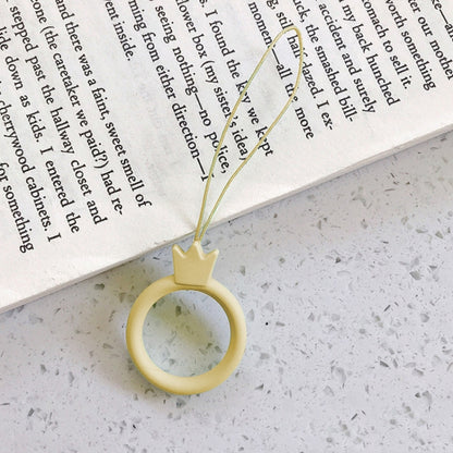 10pcs Crown Model Finger Ring Silicone Cell Phone Lanyard U Disk Rope(Lemon Yellow) - Lanyards & Wrist Straps by buy2fix | Online Shopping UK | buy2fix