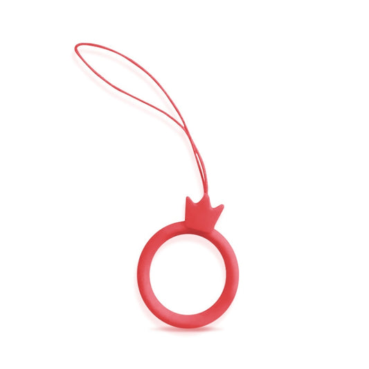 10pcs Crown Model Finger Ring Silicone Cell Phone Lanyard U Disk Rope(Camellia Red) - Lanyards & Wrist Straps by buy2fix | Online Shopping UK | buy2fix