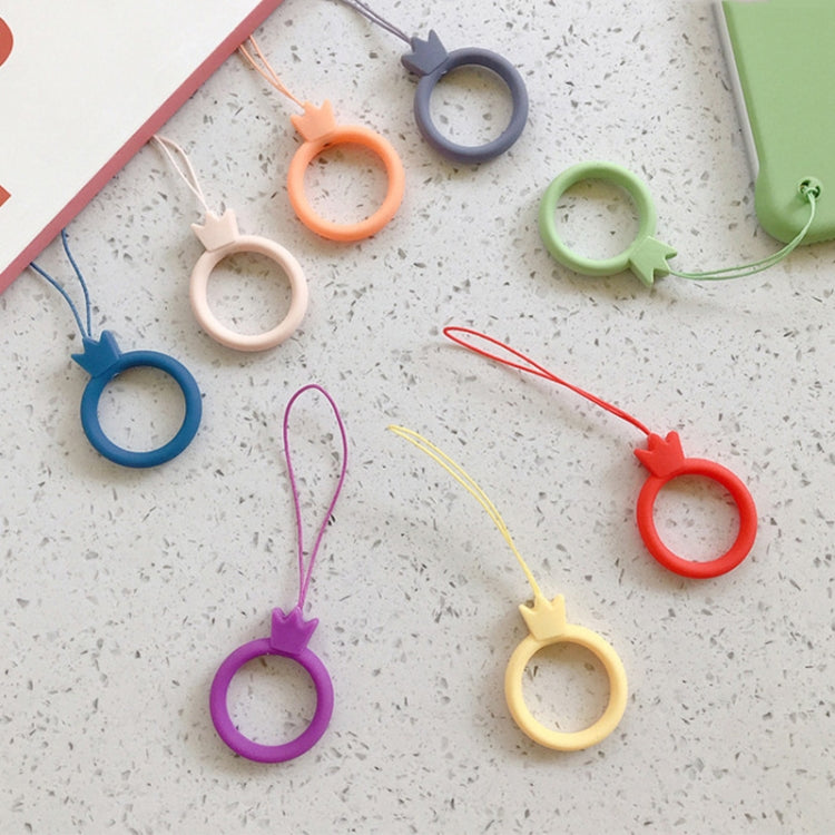 10pcs Crown Model Finger Ring Silicone Cell Phone Lanyard U Disk Rope(Sky Blue) - Lanyards & Wrist Straps by buy2fix | Online Shopping UK | buy2fix