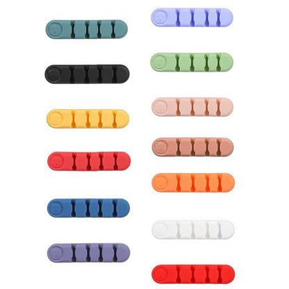 5 PCS 4 Holes Bear Silicone Desktop Data Cable Organizing And Fixing Device(Lemon Yellow) by buy2fix