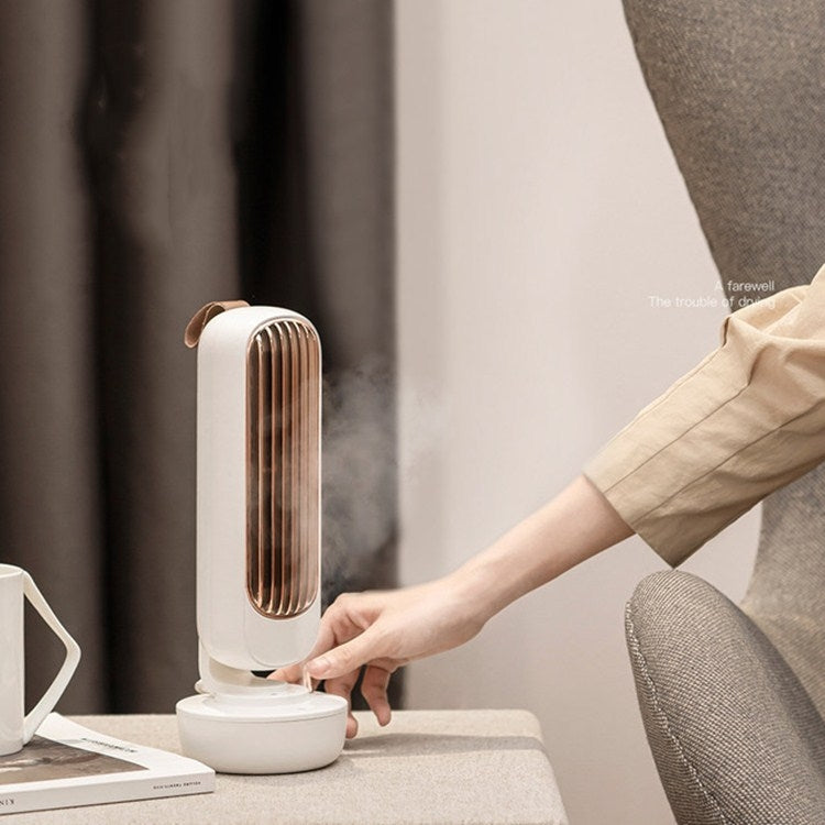 Retro Humidification Tower Fan USB Leafless Fan Water Cooling Spray Humidification Desktop Fan Cooler(Pink) - Electric Fans by buy2fix | Online Shopping UK | buy2fix