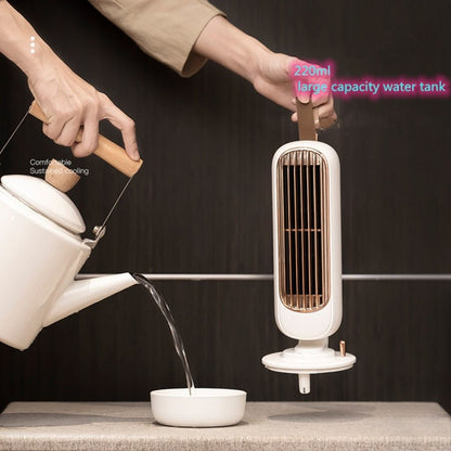 Retro Humidification Tower Fan USB Leafless Fan Water Cooling Spray Humidification Desktop Fan Cooler(Pink) - Electric Fans by buy2fix | Online Shopping UK | buy2fix