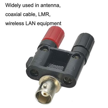 5pcs BNC Female Jack To Dual Banana Female Jack RF Adapter Coaxial Connector(Black) by buy2fix