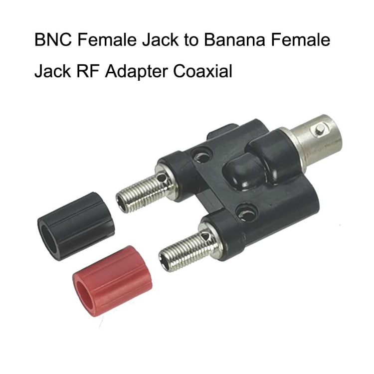 5pcs BNC Female Jack To Dual Banana Female Jack RF Adapter Coaxial Connector(Black) by buy2fix
