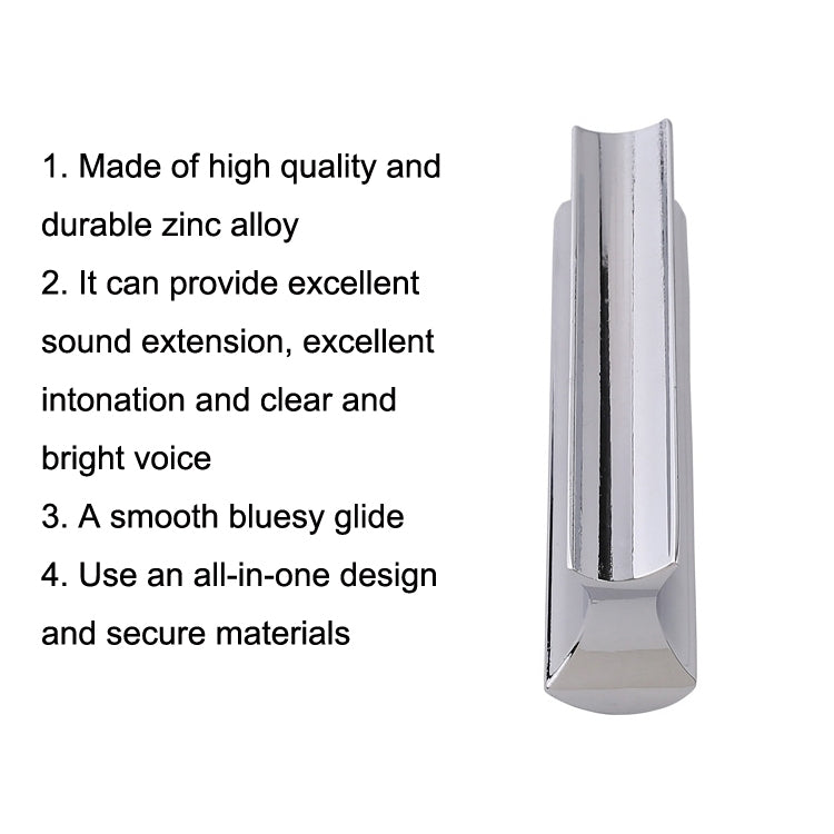 Metal Zinc Alloy Solid Guitar Slider Folk Slide Block, Size:70mm(Silver) - Guitar Tuner Accessories by buy2fix | Online Shopping UK | buy2fix