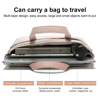 For MacBook 15.6-16.1 Inches MAHOO 10188 Ultra-Thin Hand Computer Bag Messenger Laptop Bag, Color:Gray by buy2fix