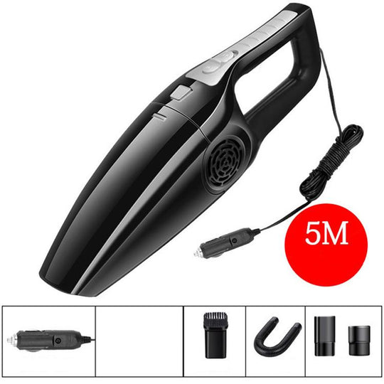 Car Vacuum Cleaner High Power 120W Home Car Dual-use Vacuum Cleaner Powerful Dry and Wet Wired Models Seventh Generation(Black)