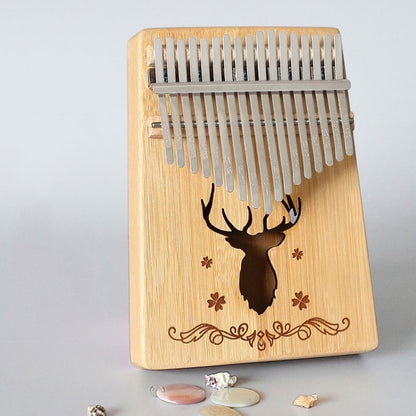 17-tone Kalimba Portable Thumb Piano, Style:Bamboo-Classic Deer - Keyboard Accessories by buy2fix | Online Shopping UK | buy2fix