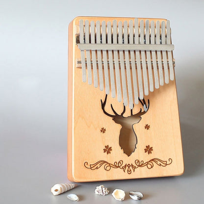 17-tone Kalimba Portable Thumb Piano, Style:Spruce-Classic Deer - Keyboard Accessories by buy2fix | Online Shopping UK | buy2fix
