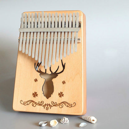 17-tone Kalimba Portable Thumb Piano, Style:Spruce-Classic Deer - Keyboard Accessories by buy2fix | Online Shopping UK | buy2fix