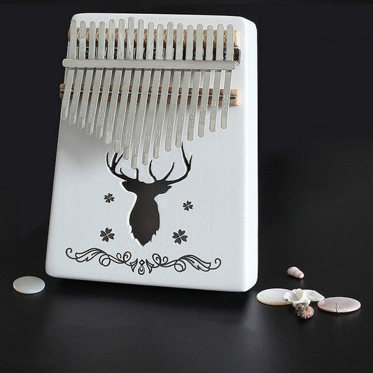 17-tone Kalimba Portable Thumb Piano, Style:White-Classic Deer - Keyboard Accessories by buy2fix | Online Shopping UK | buy2fix