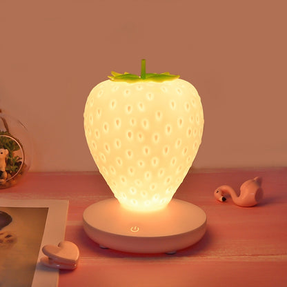 Creative Home LED Silicone Strawberry Night Light USB Rechargeable Bedside Decoration Atmosphere Light(White) by buy2fix