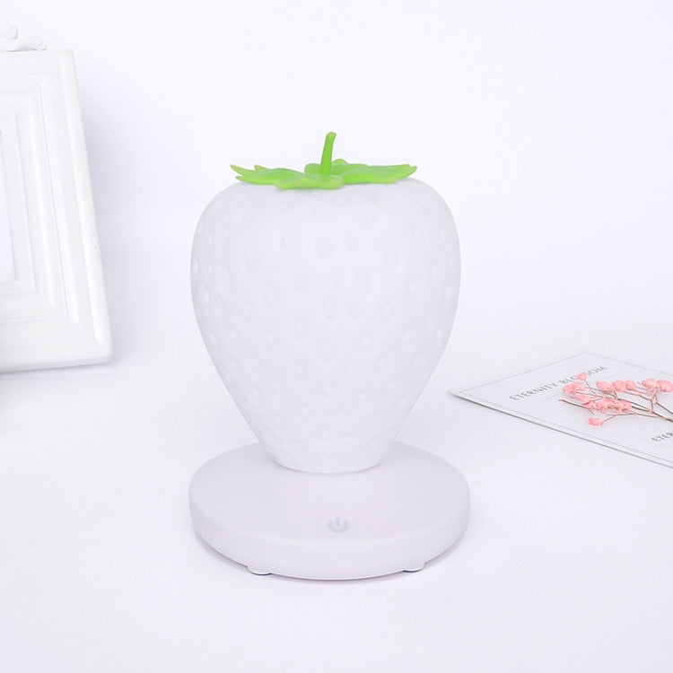 Creative Home LED Silicone Strawberry Night Light USB Rechargeable Bedside Decoration Atmosphere Light(White) by buy2fix