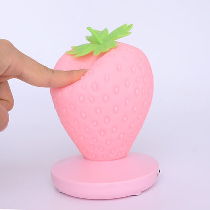 Creative Home LED Silicone Strawberry Night Light USB Rechargeable Bedside Decoration Atmosphere Light(White) by buy2fix