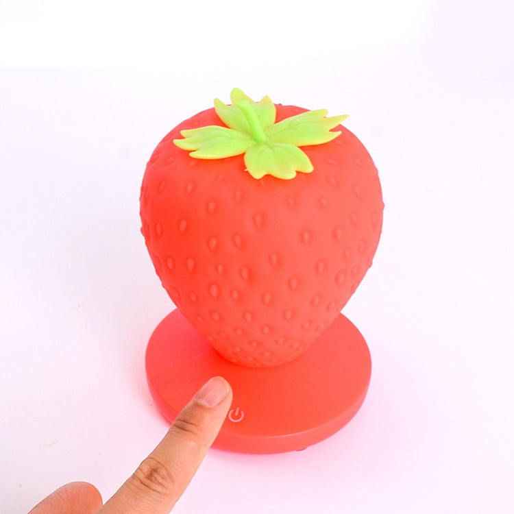 Creative Home LED Silicone Strawberry Night Light USB Rechargeable Bedside Decoration Atmosphere Light(White) by buy2fix