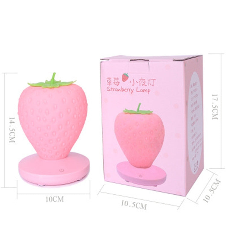 Creative Home LED Silicone Strawberry Night Light USB Rechargeable Bedside Decoration Atmosphere Light(White) by buy2fix