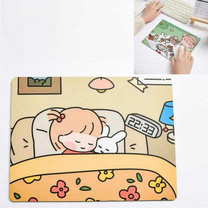 5 PCS Creative Cute Cartoon Rabbit Girl Mouse Pad Laptop Student Mouse Pad(Sleeping) by buy2fix