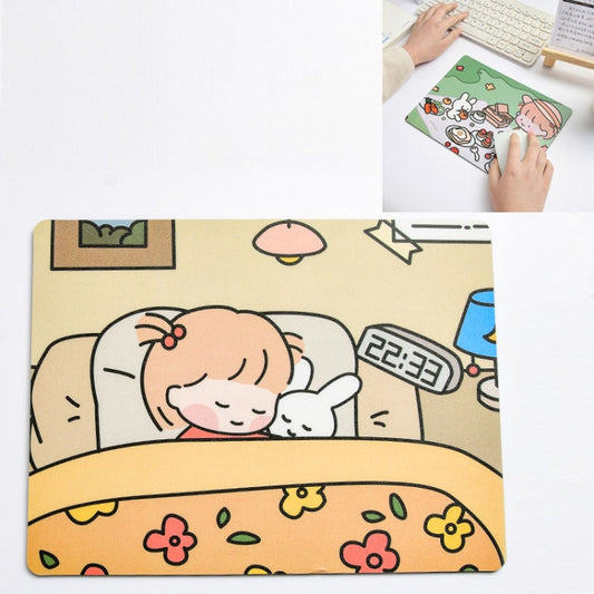 5 PCS Creative Cute Cartoon Rabbit Girl Mouse Pad Laptop Student Mouse Pad(Sleeping) by buy2fix