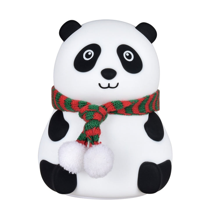 Cute Panda Night Light USB Charging Touch Control Colorful Silicone Bedside Lamp(Big Eyes) by buy2fix
