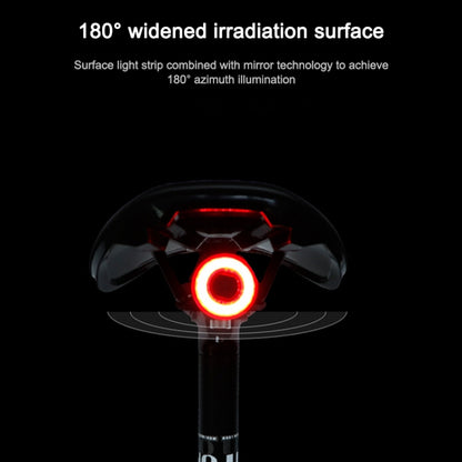 MEROCA MX2 Smart Sensor Brake Tail Light Mountain Bike Light USB Charging Road Bike Night Riding Tail Light, Color:Seat Cushion Installation Coloful by buy2fix
