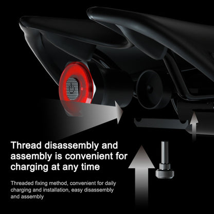 MEROCA MX2 Smart Sensor Brake Tail Light Mountain Bike Light USB Charging Road Bike Night Riding Tail Light, Color:Seat Cushion Installation Gold Pink by buy2fix