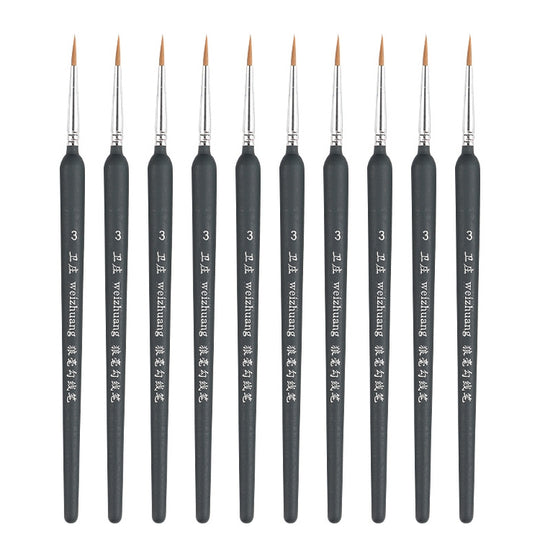 10 PCS 3 WeiZhuang Hook Line Pen Painting Hand-painted Watercolor Wolf Mint Hook Line Pen Painting Stroke Thin Line Brush, Color:Dark Blue