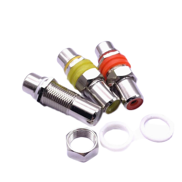 9pcs / 3 Set RCA Female to Female Straight-through Head AV Lotus Butt Joint Extension Head Audio and Video Adapter by buy2fix