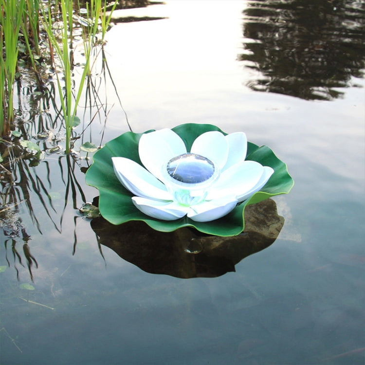 Solar Outdoor Waterproof Floating Light Garden Courtyard Lotus Light(White) by buy2fix