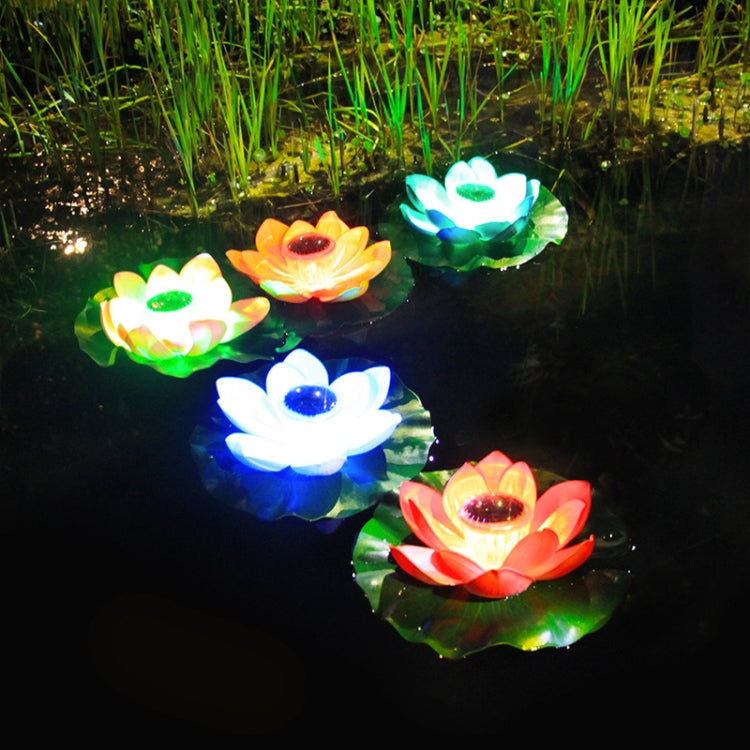 Solar Outdoor Waterproof Floating Light Garden Courtyard Lotus Light(White) by buy2fix