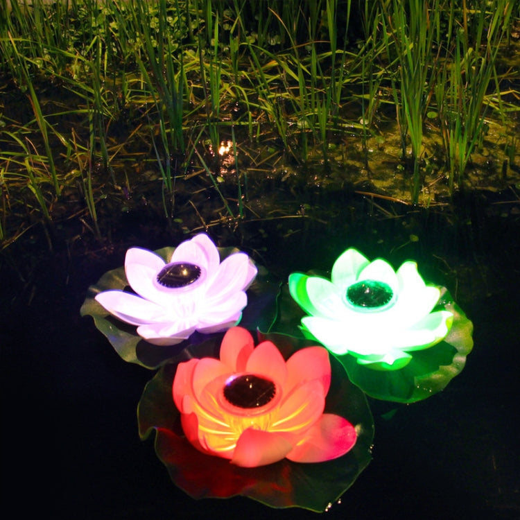 Solar Outdoor Waterproof Floating Light Garden Courtyard Lotus Light(White) by buy2fix