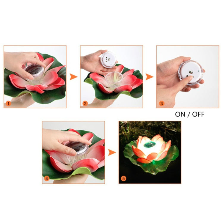 Solar Outdoor Waterproof Floating Light Garden Courtyard Lotus Light(White) by buy2fix