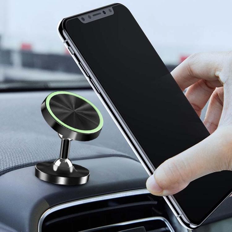 Car Phone Holder Alloy Magnetic Universal Dual Ball Rotating Car Phone Holder,, Color: Black (Single Ball) - Universal Car Holders by buy2fix | Online Shopping UK | buy2fix