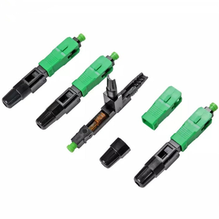 10 PCS FTTH SC APC Single-Mode Fiber Optic Quick Connector(Green) by buy2fix