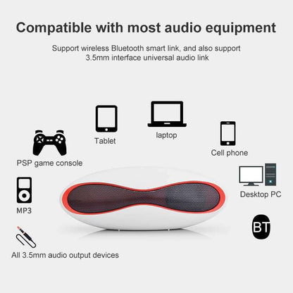 3D Stereo Mini Rugby Shape Bluetooth Speaker with TF Card Slot(Black) - Mini Speaker by buy2fix | Online Shopping UK | buy2fix
