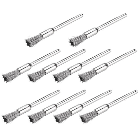 10 PCS Wire Brush Metal Descaling Polishing Brush To Remove Oxide Layer Flat Polishing Brush, Style:Pen Shape 3×5MM