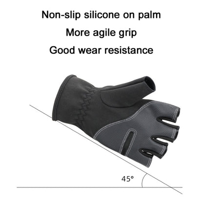 HUMRAO Winter Half-Finger Flip Cover Warm Gloves For Outdoor Sports Skiing And Cycling, Size:L(Black) - Cycling Gloves by HUMRAO | Online Shopping UK | buy2fix