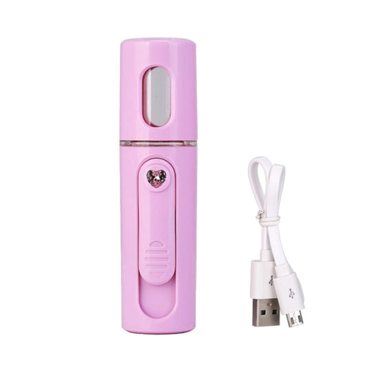 Facial Steamer Nano Steamer Handy  Face Moisture Sprayer Rechargeable Mini USB Charging Automatic Alcohol Sprayer(Light purple)