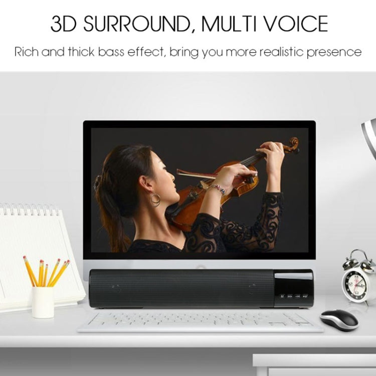 TOPROAD High Power 10W HIFI Portable Wireless Bluetooth Speaker Stereo Soundbar TF FM USB Subwoofer Column for Computer TV Phone(Black) - Desktop Speaker by TOPROAD | Online Shopping UK | buy2fix