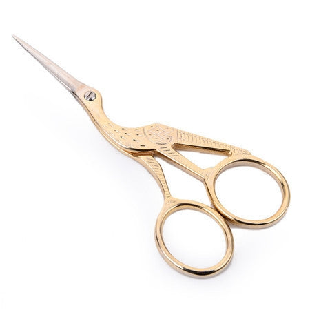 Crane Tailor Scissor Cross Stitch Retro Craft Sewing Scissor, Color:Gold