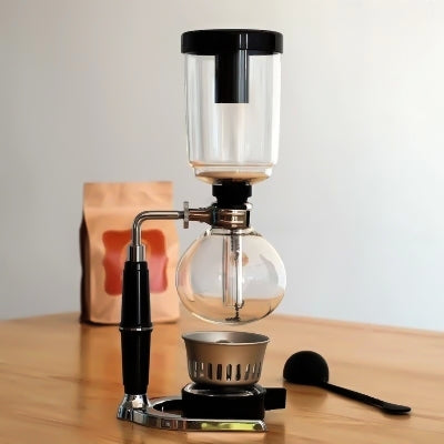 Classic Siphon Coffee Pot Black Handle Glass Syphon Pot for 5 People, Size:37.5x11.3cm(Black) - Coffee Machine & Accessories by buy2fix | Online Shopping UK | buy2fix