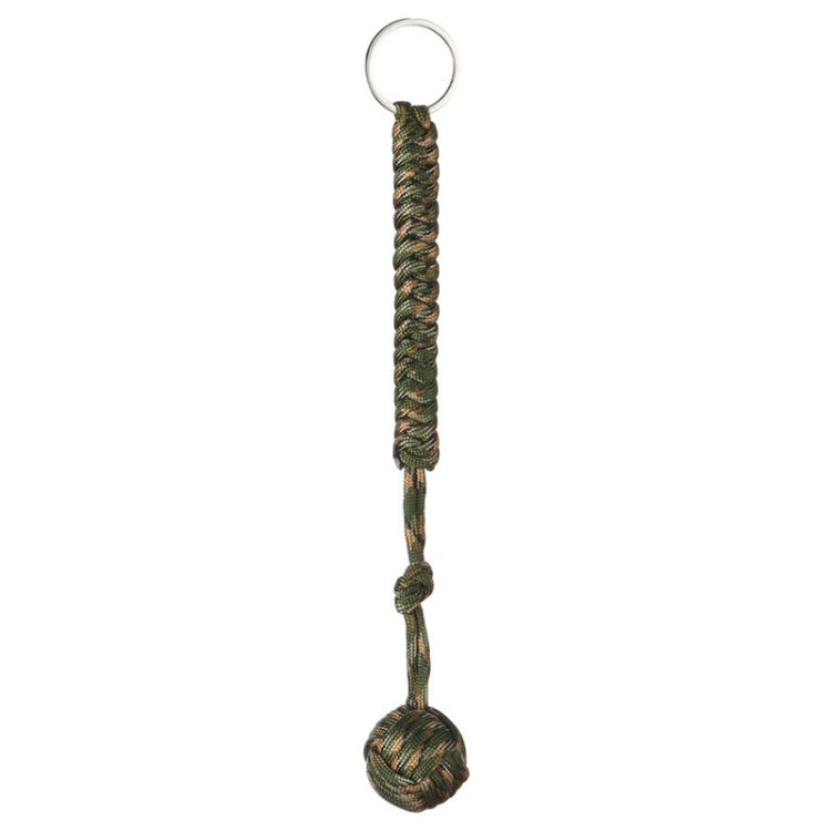 Outdoor Security Protection Black Monkey Fist Steel Ball Bearing Self Defense Lanyard Survival Key Chain(Camouflage Green 2) by buy2fix